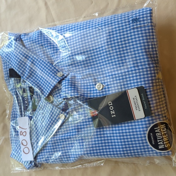NEW Izod Blue Casual Button Down Shirt - Picture 12 of 12
